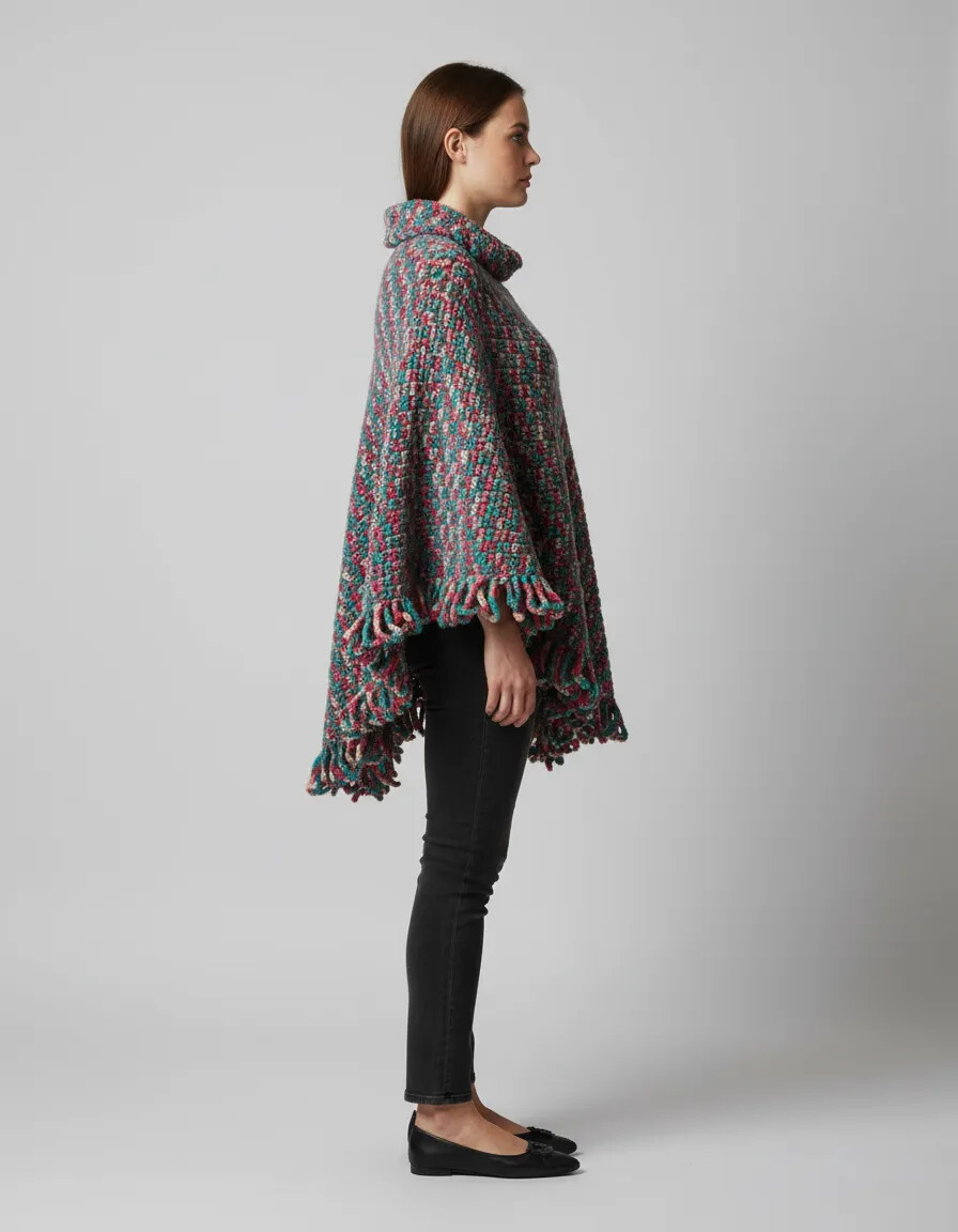 Poncho Capa em Crochê