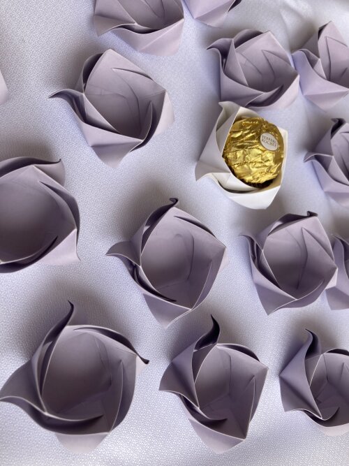 Forminha para Doces em Origami Rosa