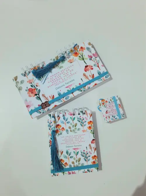 Kit DeskPlanner + Bloco A6 + Post-it 🌸✨