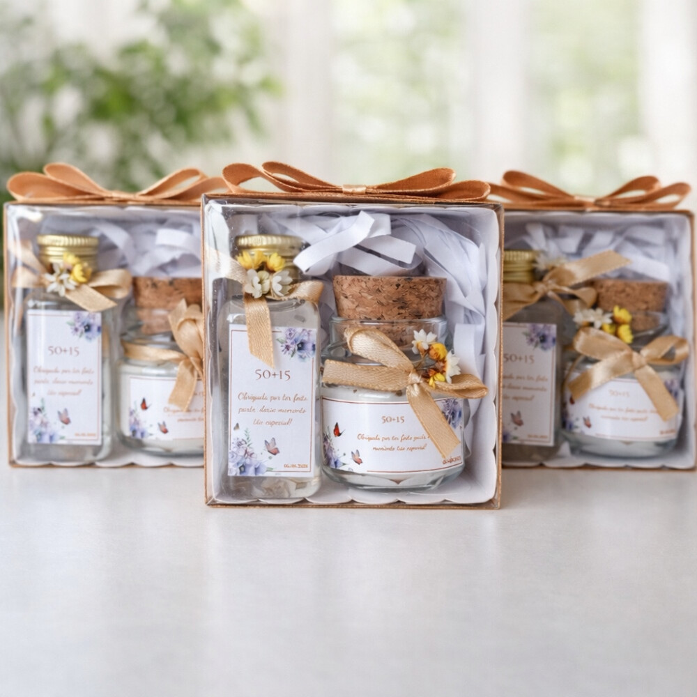 100 Kit Vela e Difusor artesanal Personalizado para aniversárioe
