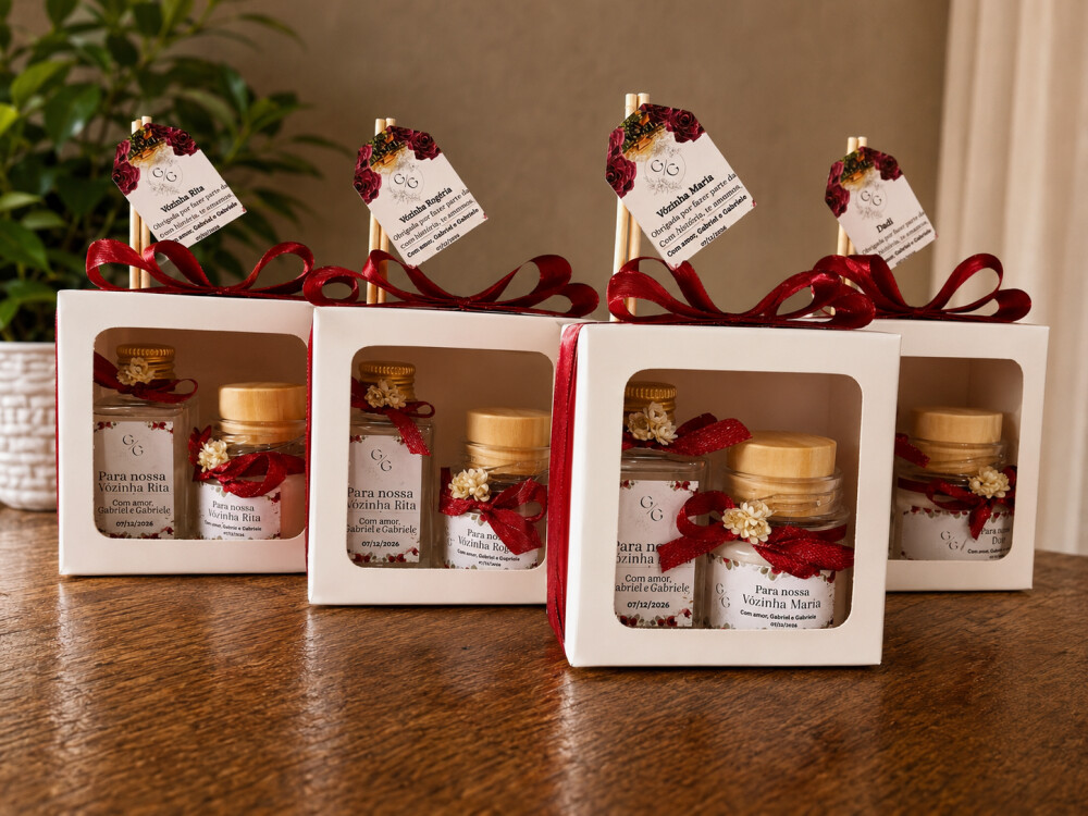 Kit Vela e Difusor artesanal Personalizado brindes corporativos e