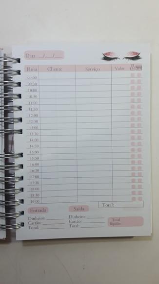 Agenda Agendamentos Designer Cilios