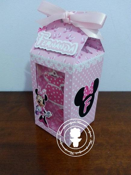 Caixa Milk com Visor Minnie Rosa