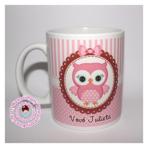 Caneca porcelana Coruja