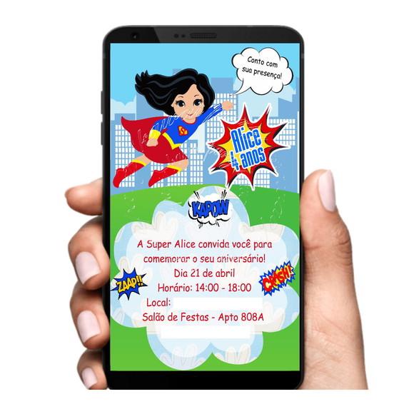 Convite Digital Super Heroína