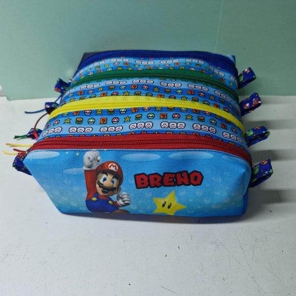 Estojo 4 Divisórias Mario Bros