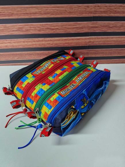 Estojo 4 Divisórias Ninjago Azul