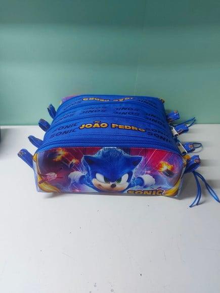 Estojo 4 Divisórias Sonic