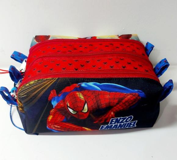 Estojo Homem Aranha 3 Divisórias