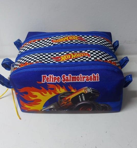 Estojo Triplo Hotwheels