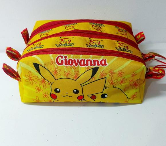 Estojo Triplo Pikachu