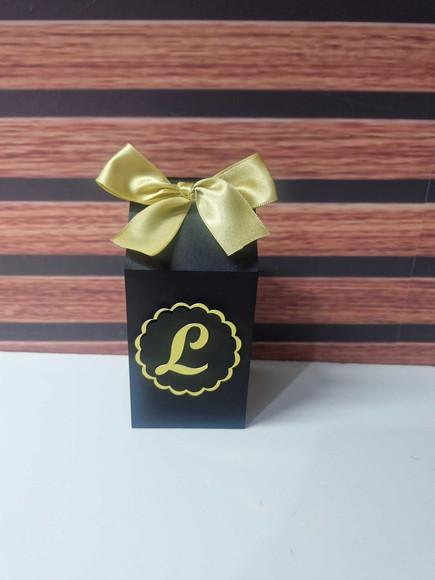 Kit 12 Caixas Preto e Dourado