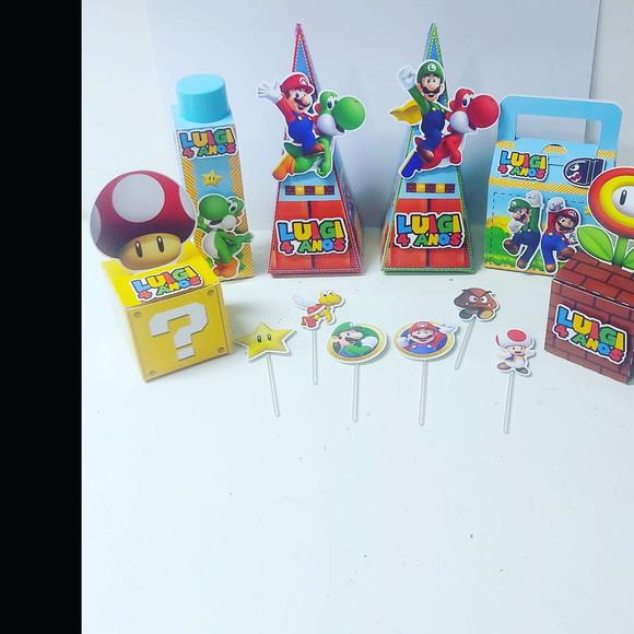 Kit 30 Caixas Mario Bros