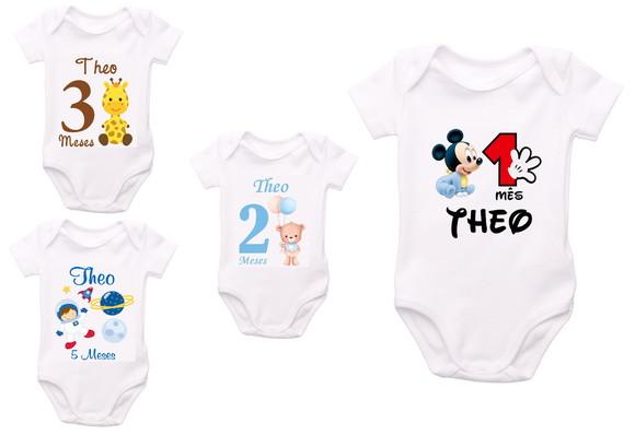 Kit Body Mesversário Temas Diversos