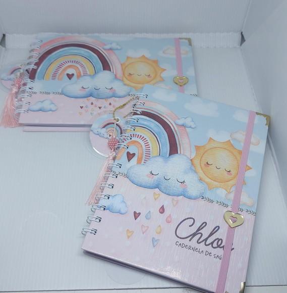 Kit Caderneta e Livro do Bebe Chuva de Amor