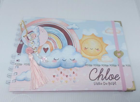 Kit Caderneta e Livro do Bebe Chuva de Amor