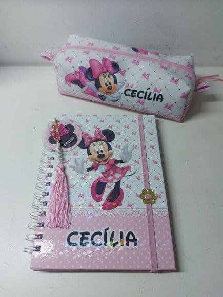 Kit Caderno Minnie Rosa