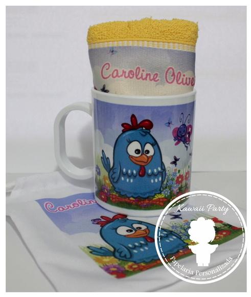 Kit caneca galinha pintadinha