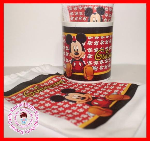 Kit caneca plastica Mickey