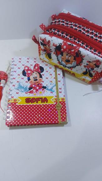 Kit Estojo + Caderno Personalizado Minnie