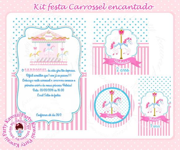 Kit festa impresso Carrossel encantado