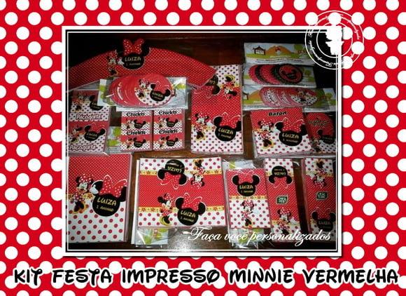 Kit festa impresso Minnie vermelha