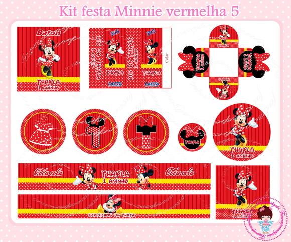 Kit festa impresso Minnie vermelha