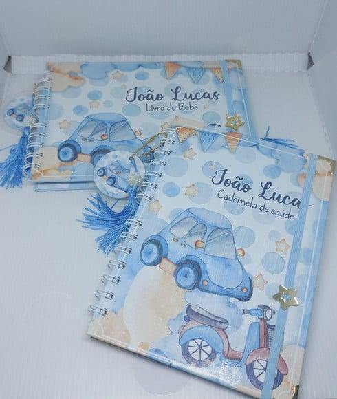 Kit Livro do Bebê + Caderneta Vacina Carrinho