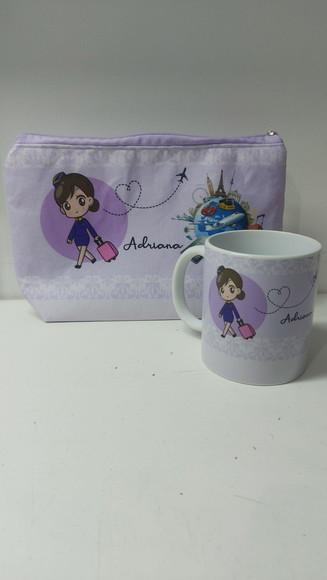 Kit Necessaire e Caneca Comissária