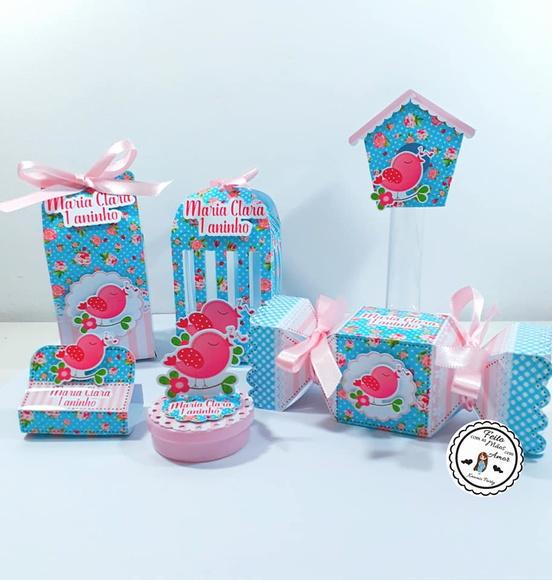 Kit Passarinho Azul e Rosa