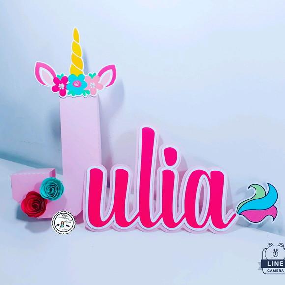 Letra 3d + Cursiva Unicornio