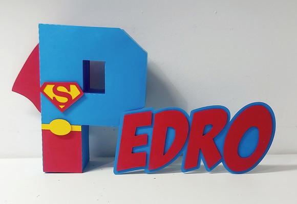 Letra 3d + Cursiva Super Homem