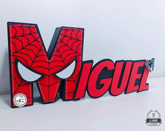 Letra 3d + Cursiva Super Herois