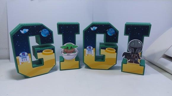 Letra 3d Baby Yoda