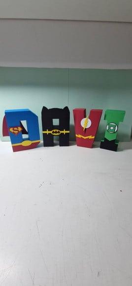 Letra 3d Super Herois
