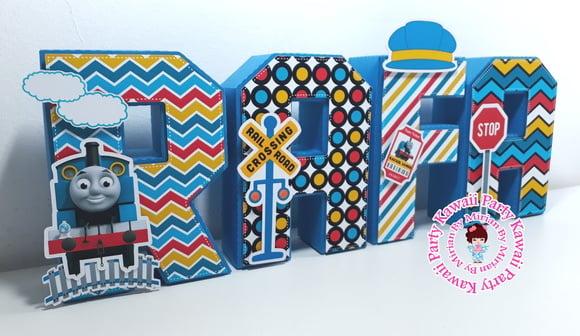 Letras 3d Thomas e Seus Amigos