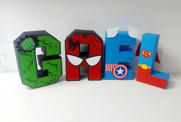 Letras 3d Super Herois