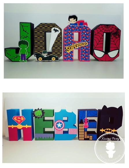 Letras 3d Super Herois