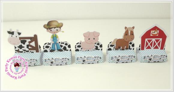 Porta chocolate duplo 3d fazendinha
