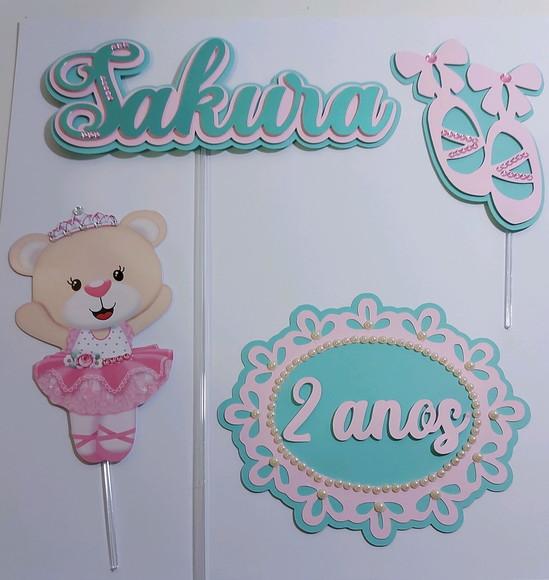 Topper Cake Ursinha Bailarina
