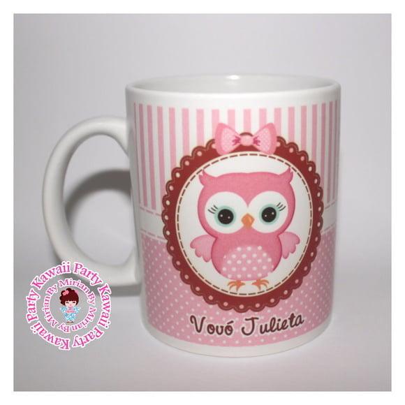 Caneca porcelana Coruja