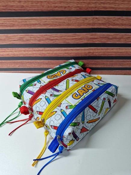 Estojo 4 Divisórias Escolar