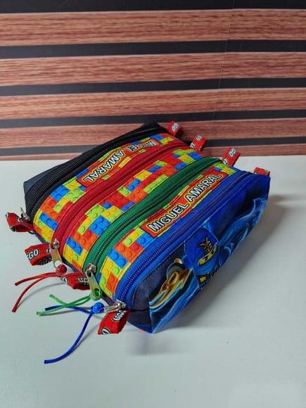 Estojo 4 Divisórias Ninjago Azul