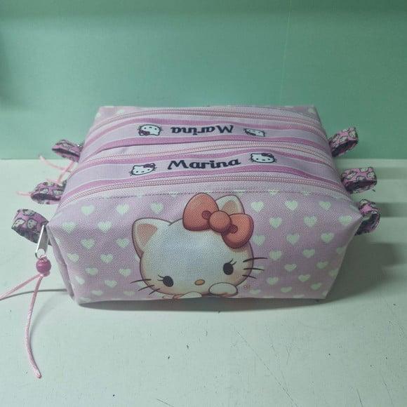 Estojo Triplo Hello Kitty