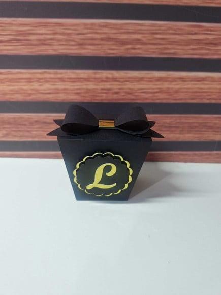 Kit 12 Caixas Preto e Dourado