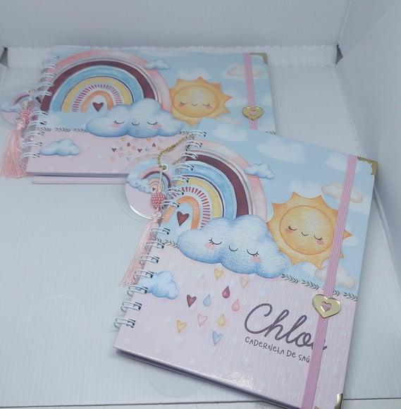 Kit Caderneta e Livro do Bebe Chuva de Amor