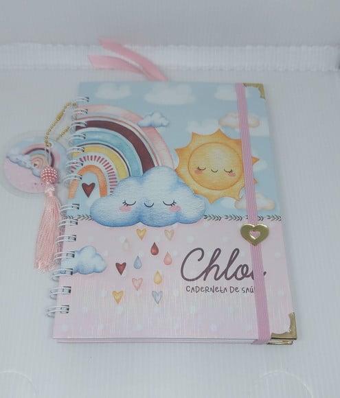Kit Caderneta e Livro do Bebe Chuva de Amor