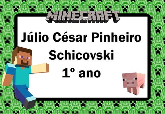 Kit etiqueta escolar minecraft pacote 100 etiquetas