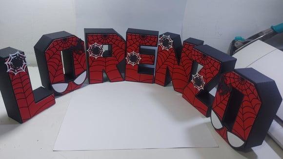 Letra 3d Homem Aranha