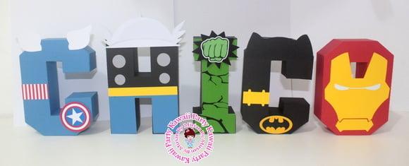 Letras 3d Super Herois